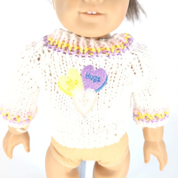Unbranded White Knitted Long Sleeve Crewneck Doll Sweater for 18" Dolls GUC - Picture 5 of 10